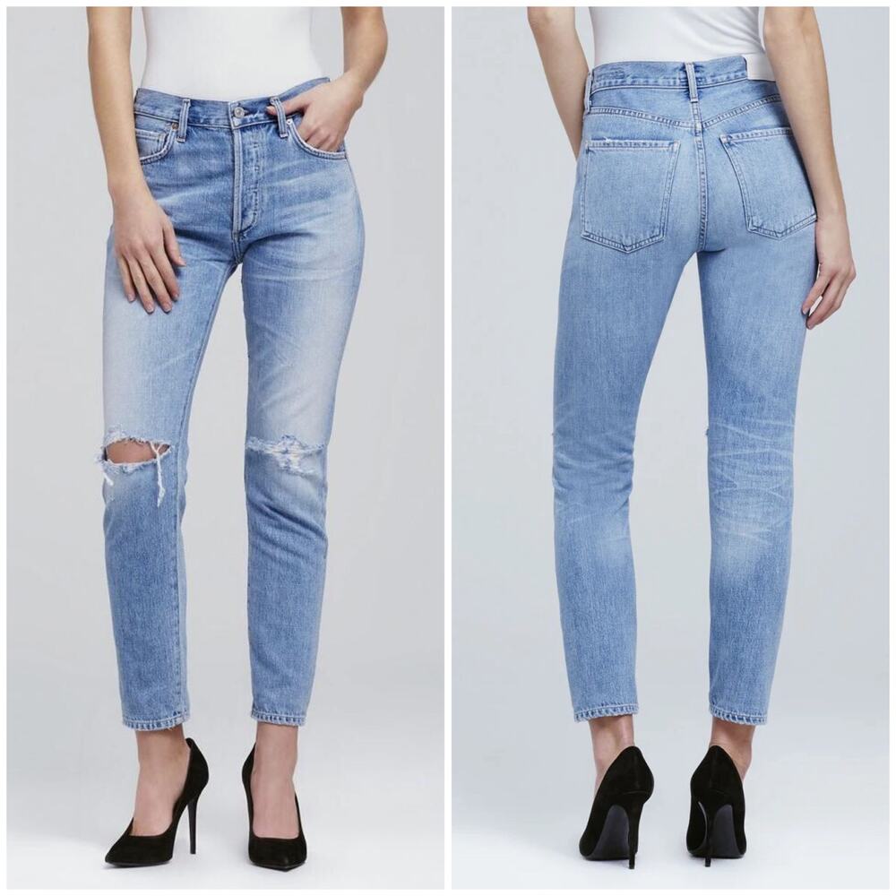 Citizens of Humanity Liya High Rise Classic Fit Jeans Torn Wash